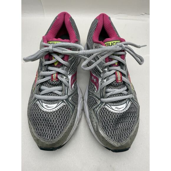Saucony Women's Cohesion 6 Running Shoes Sneakers Size 7 Gray Pink Neon *USED... - Picture 4 of 16